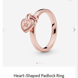 Heart shaped padlock rose gold pandora ring
